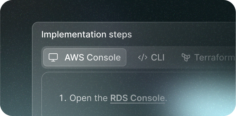 Implementation steps with AWS Console, CLI, and Terraform options